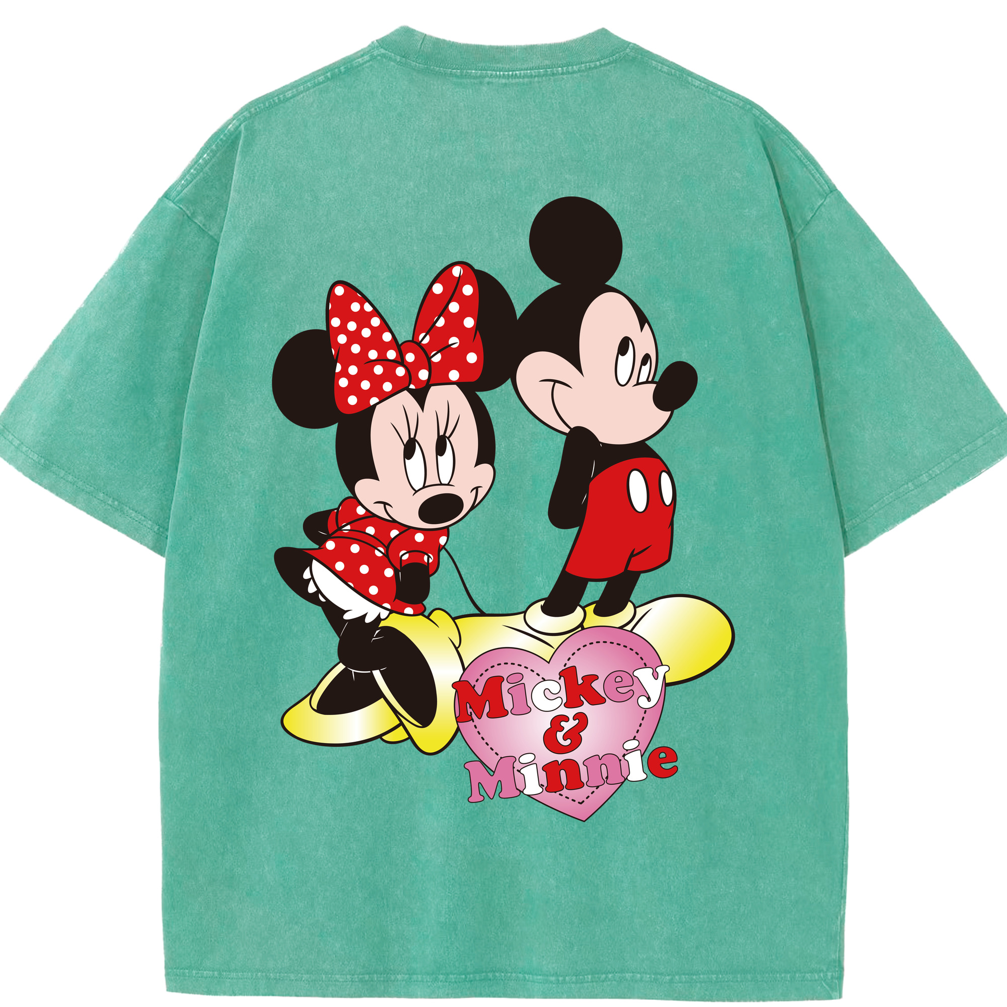 （画像用） ミッキーマウス Mickey Mouse 綿100% ヴィンテージ風 半袖Tシャツ（背面プリント）